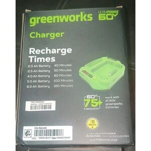 Greenworks Charger 60v Ultra Power 3 Amp All Batteries LED Indicator NEW